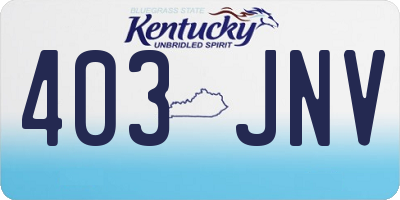 KY license plate 403JNV