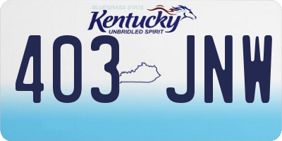 KY license plate 403JNW
