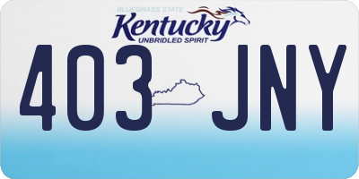 KY license plate 403JNY