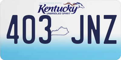 KY license plate 403JNZ