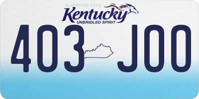KY license plate 403JOO