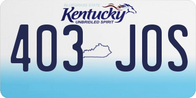 KY license plate 403JOS
