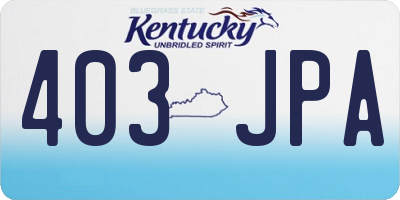 KY license plate 403JPA