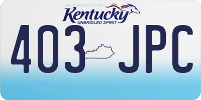 KY license plate 403JPC