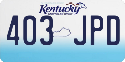KY license plate 403JPD