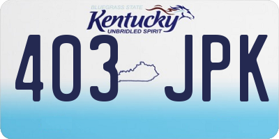 KY license plate 403JPK