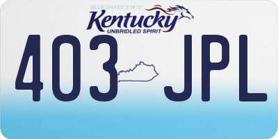 KY license plate 403JPL