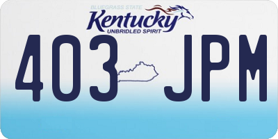 KY license plate 403JPM