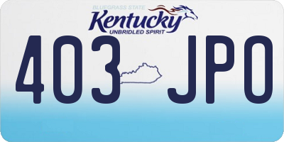 KY license plate 403JPO