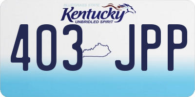 KY license plate 403JPP