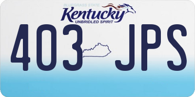 KY license plate 403JPS