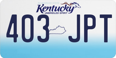 KY license plate 403JPT