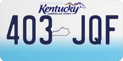 KY license plate 403JQF