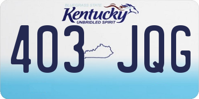 KY license plate 403JQG