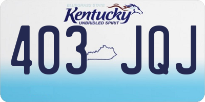 KY license plate 403JQJ
