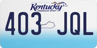 KY license plate 403JQL