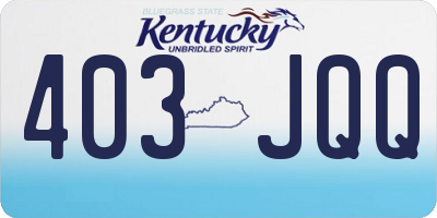 KY license plate 403JQQ