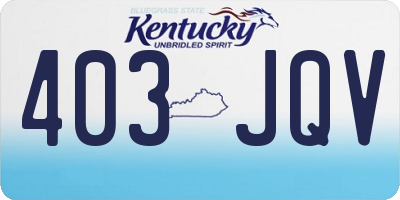 KY license plate 403JQV