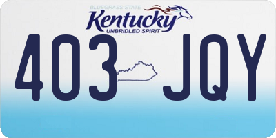 KY license plate 403JQY