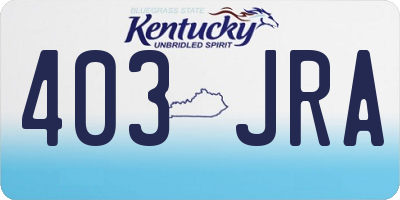 KY license plate 403JRA