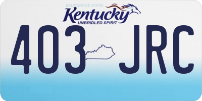 KY license plate 403JRC