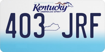KY license plate 403JRF