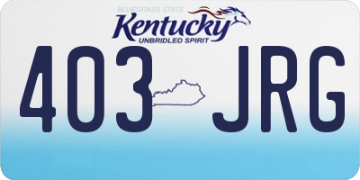 KY license plate 403JRG