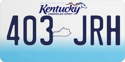 KY license plate 403JRH