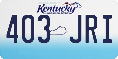 KY license plate 403JRI