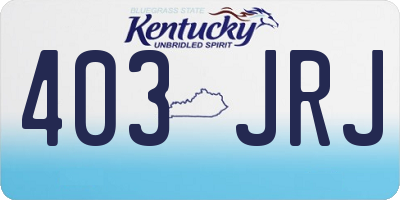 KY license plate 403JRJ