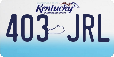 KY license plate 403JRL