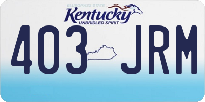 KY license plate 403JRM