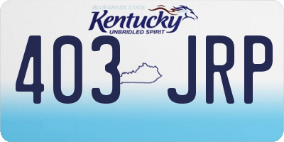 KY license plate 403JRP
