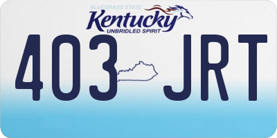 KY license plate 403JRT