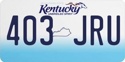 KY license plate 403JRU