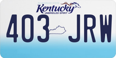 KY license plate 403JRW