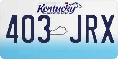 KY license plate 403JRX