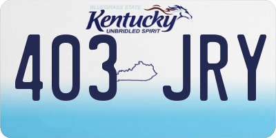 KY license plate 403JRY