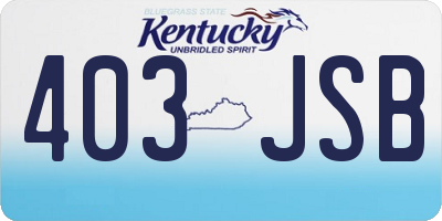 KY license plate 403JSB