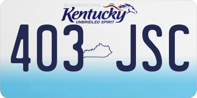 KY license plate 403JSC