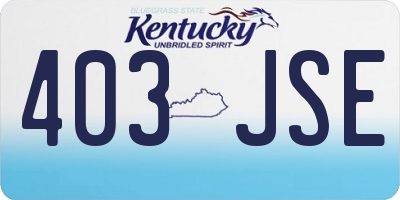 KY license plate 403JSE