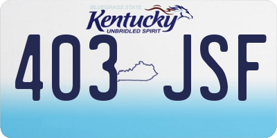 KY license plate 403JSF