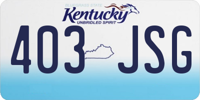 KY license plate 403JSG