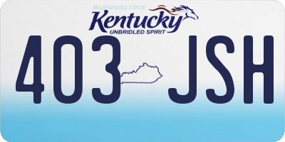 KY license plate 403JSH