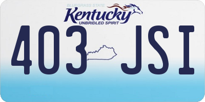 KY license plate 403JSI