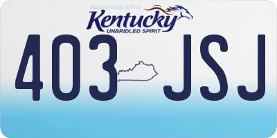 KY license plate 403JSJ