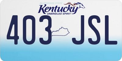 KY license plate 403JSL