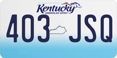 KY license plate 403JSQ