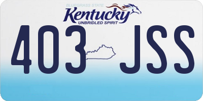 KY license plate 403JSS