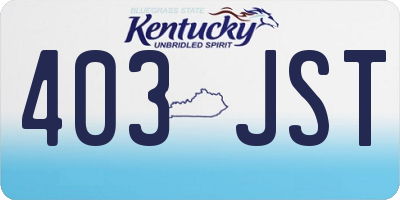 KY license plate 403JST